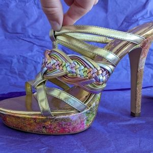 BCBGirls Sandal- Gold Multicolor